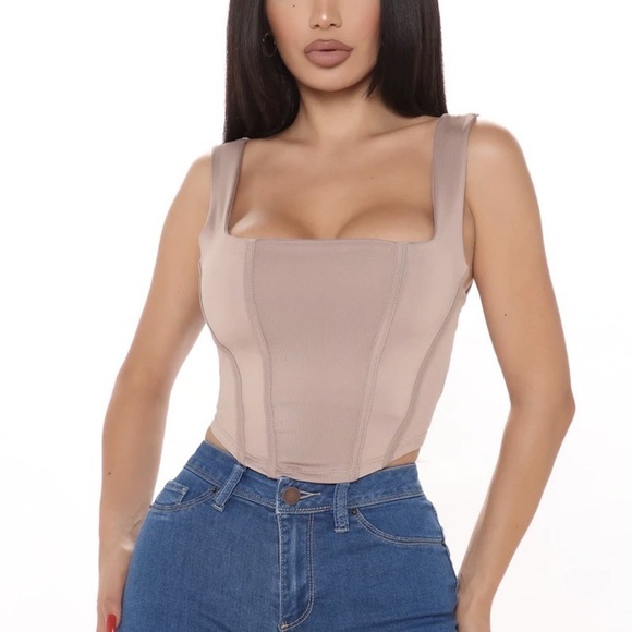 Fashion Nova Stretch Corset Crop Top - Picture 3 of 3
